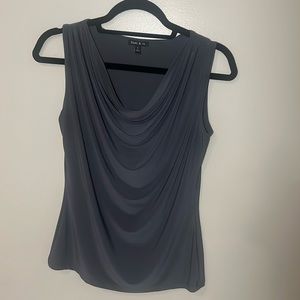 Sami & Jo small gray scoop cowl neck sleeveless tank  blouse